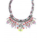 Oren Neon & Pastel Threaded Crystal Choker Necklace